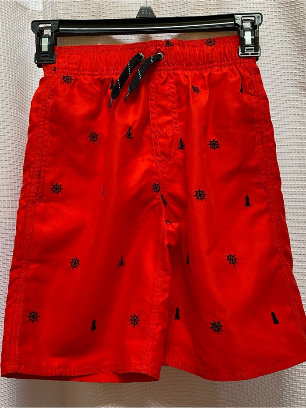 Boys CLASS CLUB Red Nautical Themed Swim Trunks Size 8 NWT
